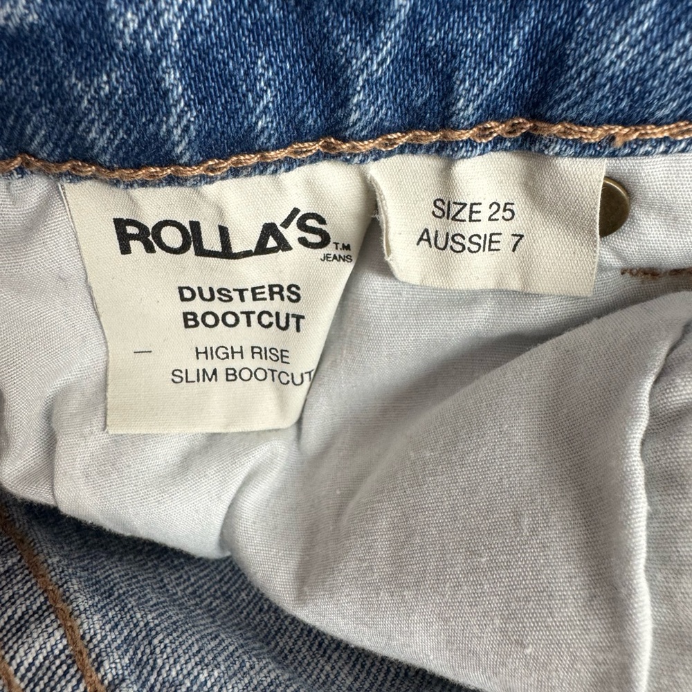 ROLLA’S Dusters High Rise Slim Bootcut Jeans Brad Blue 25 - Picture 10 of 10
